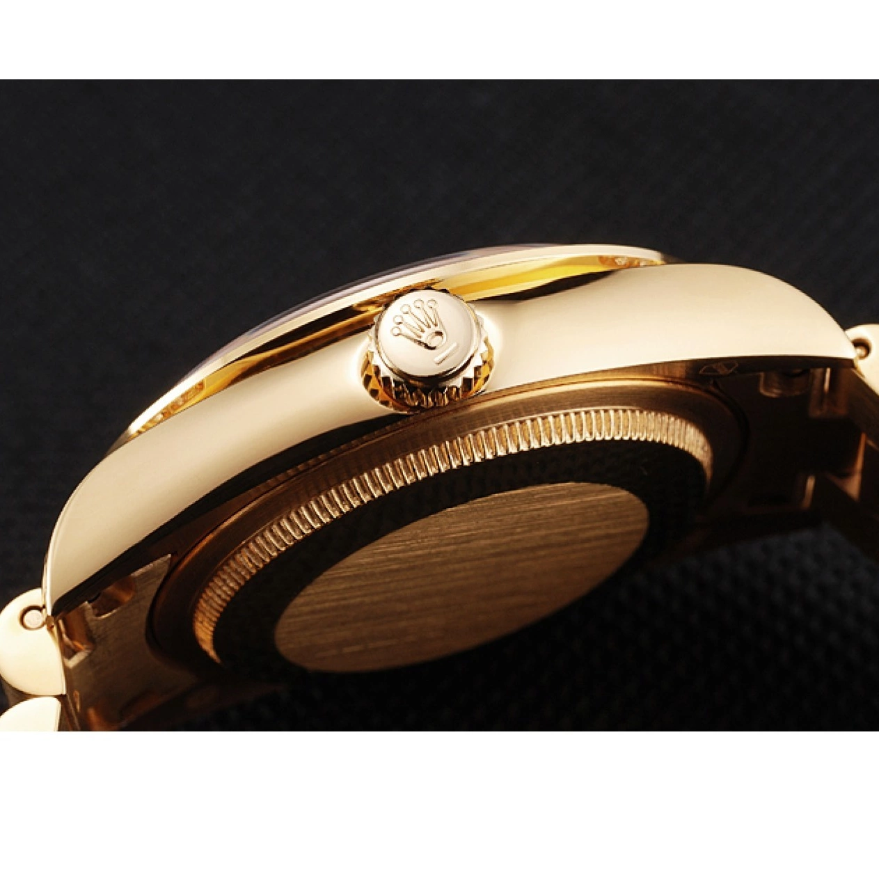 Aaa replica watch Swiss Yellow Gold Rolex Diamond Date Day Pave 0619